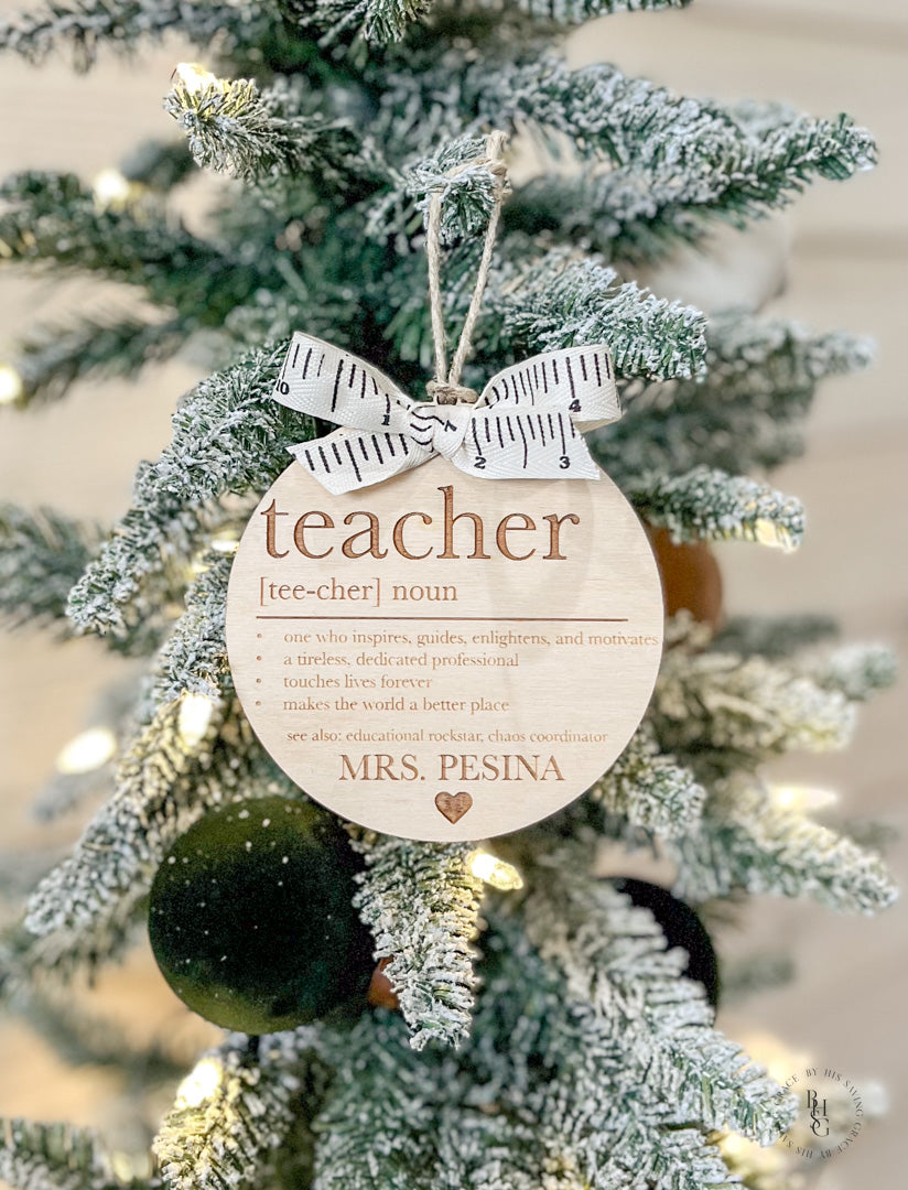 Wooden Teacher Ornament