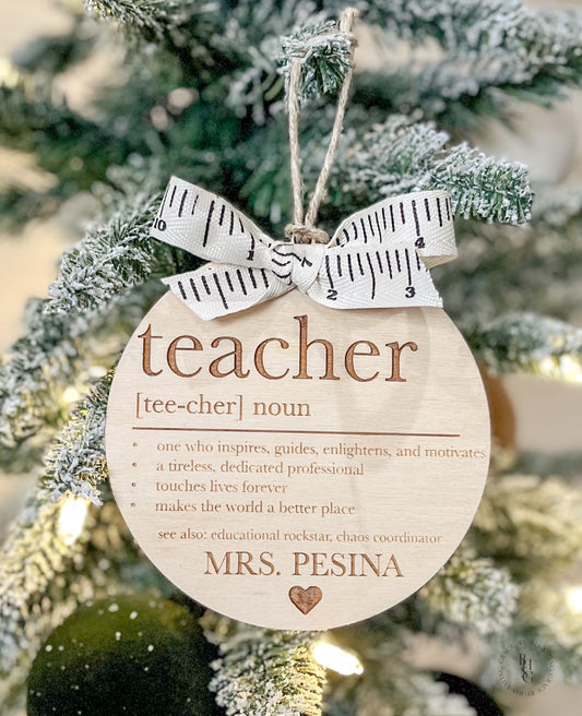 Wooden Teacher Ornament