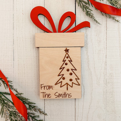 Merry Christmas & Happy Holidays Christmas Tree Gift Card Holder