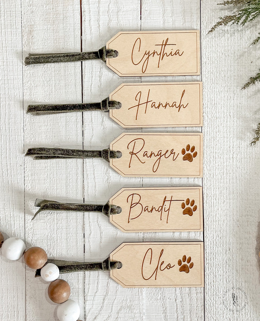 Personalized Wooden Stocking Tags | Gift Tags