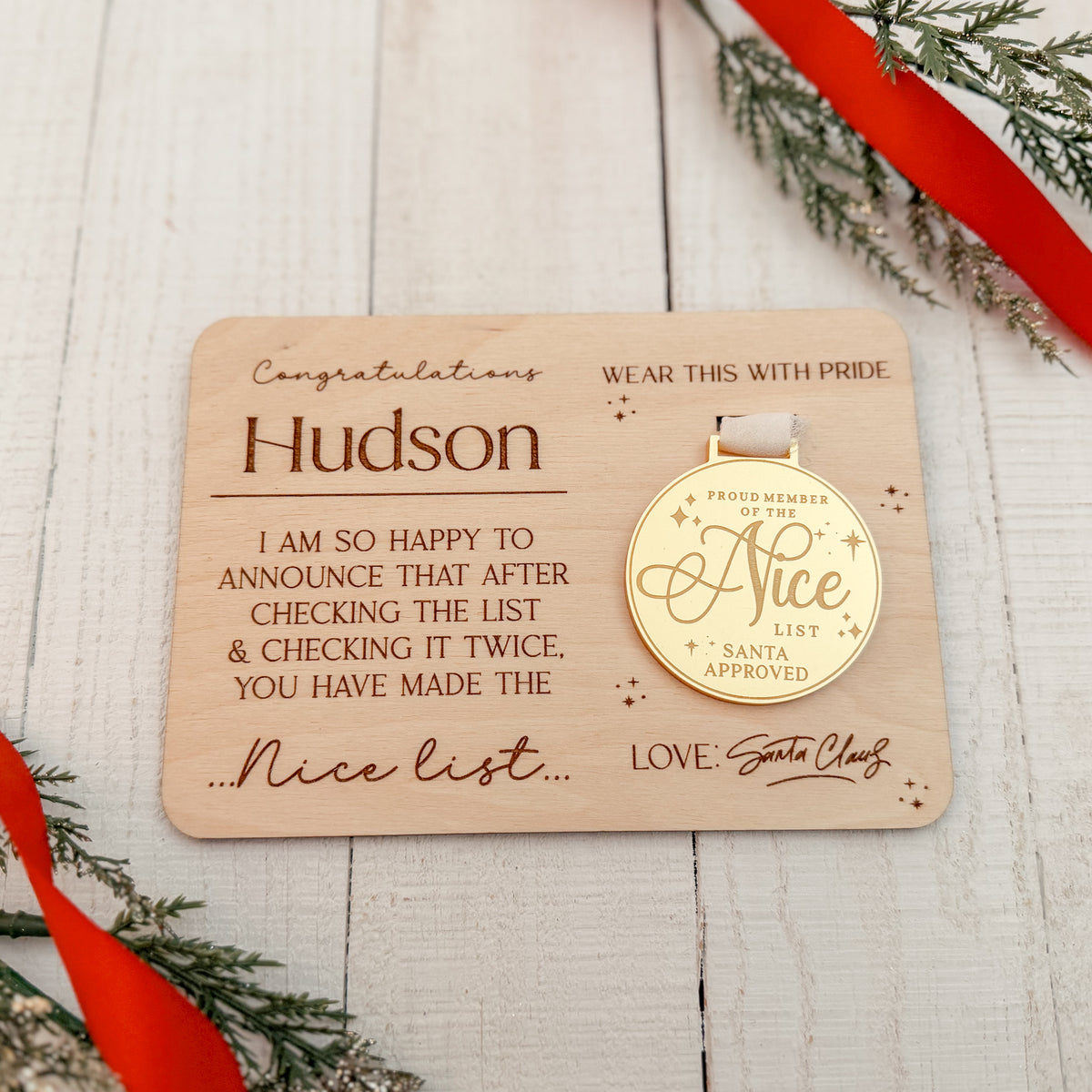 Santa's Official Nice List Medal & Certificate