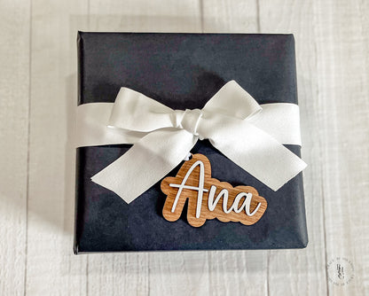 Personalized Wooden Stocking Tags or Gift Tags With 3D Name