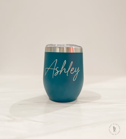 12oz Stainless Steel Wine Tumbler Engraved With Your Name