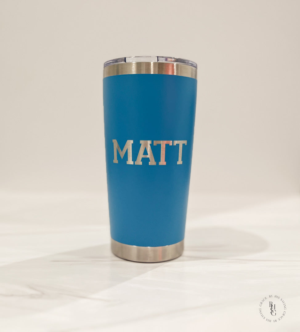 20oz Stainless Steel Drink Tumbler Engraved With Your Name