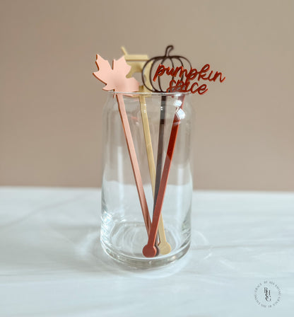 Set of 4 Fall Drink Stir Sticks