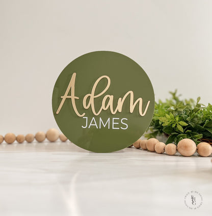 Acrylic Baby Announcement Sign With UV Printed Details