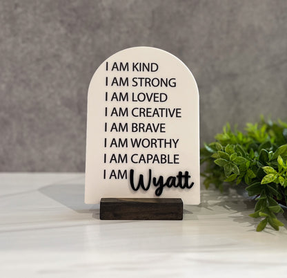 Acrylic Affirmation Sign For Kids With UV Printed Words