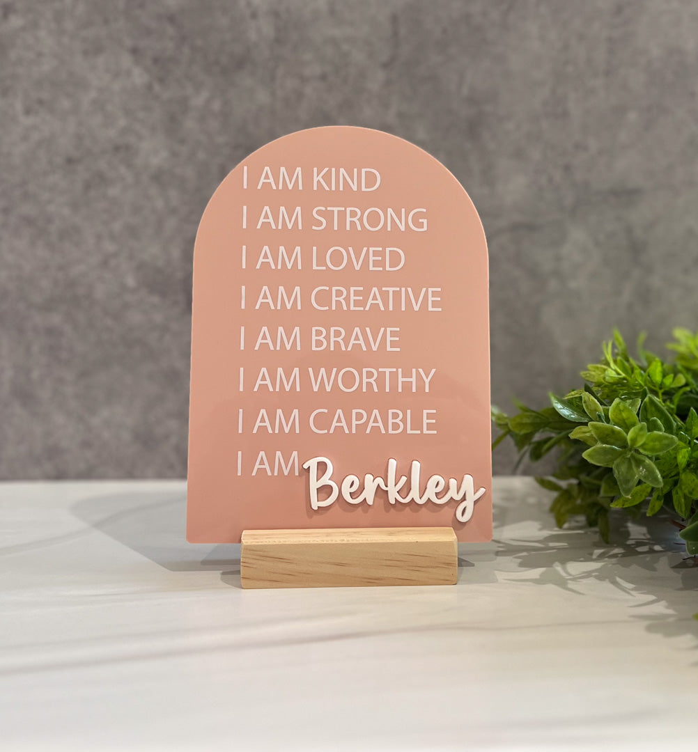 Acrylic Affirmation Sign For Kids With UV Printed Words