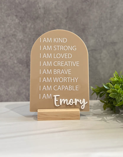 Acrylic Affirmation Sign For Kids With UV Printed Words