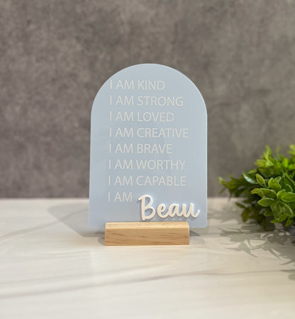 Acrylic Affirmation Sign For Kids With UV Printed Words