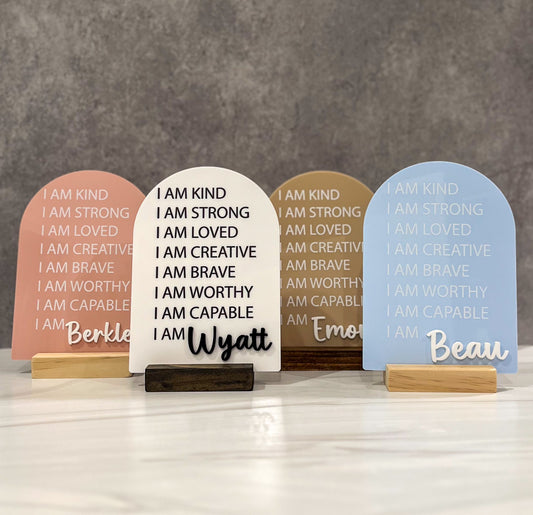 Acrylic Affirmation Sign For Kids With UV Printed Words