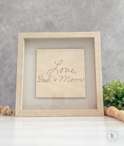 Personalized Handwriting Shadow Box