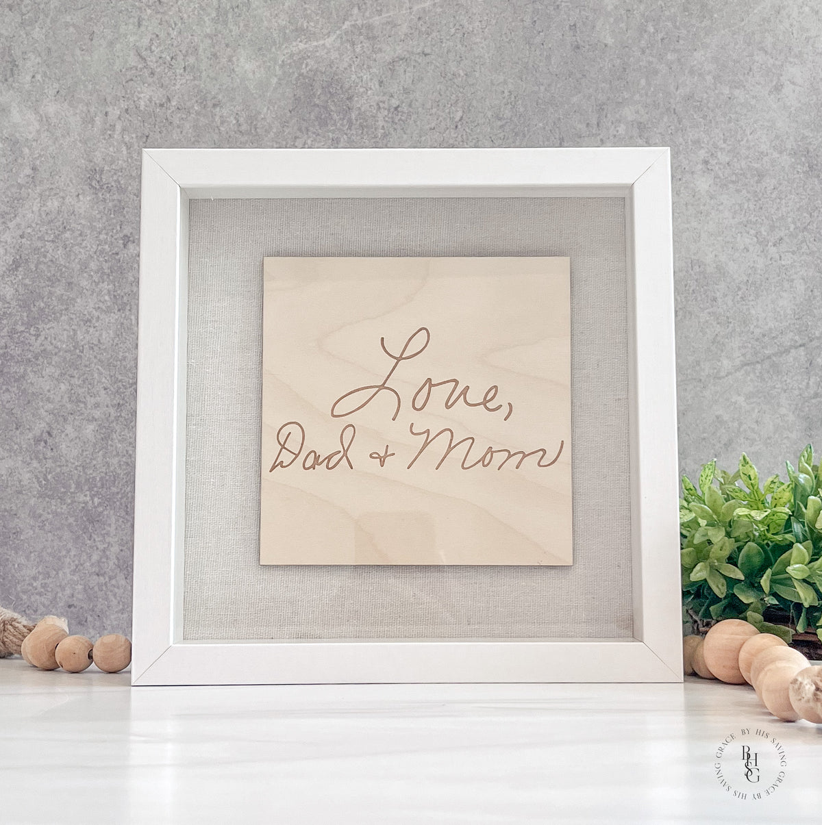 Signature Shadow Box Handwritten Message Shadow Box – By His Saving Grace