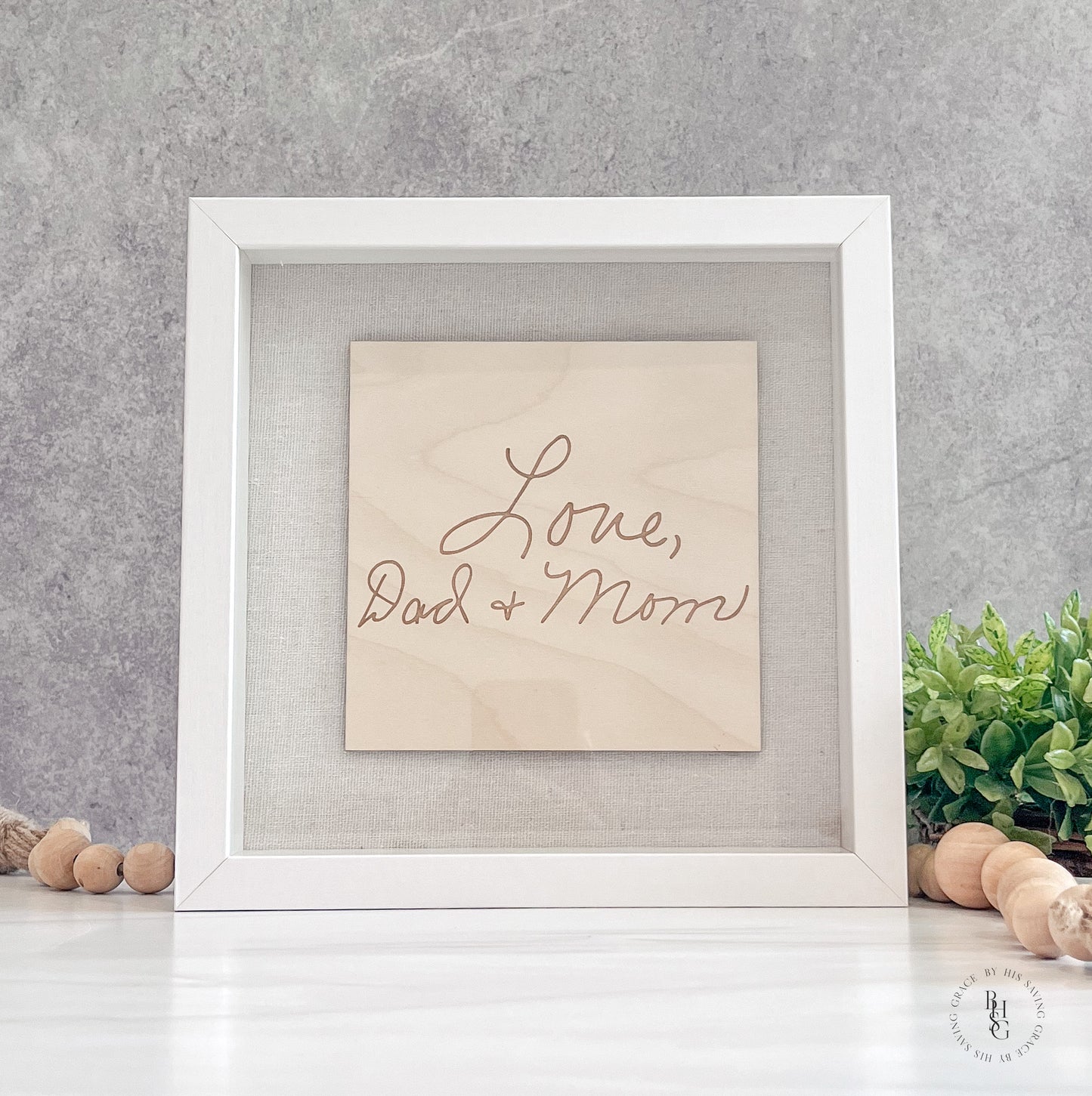 Personalized Handwriting Shadow Box