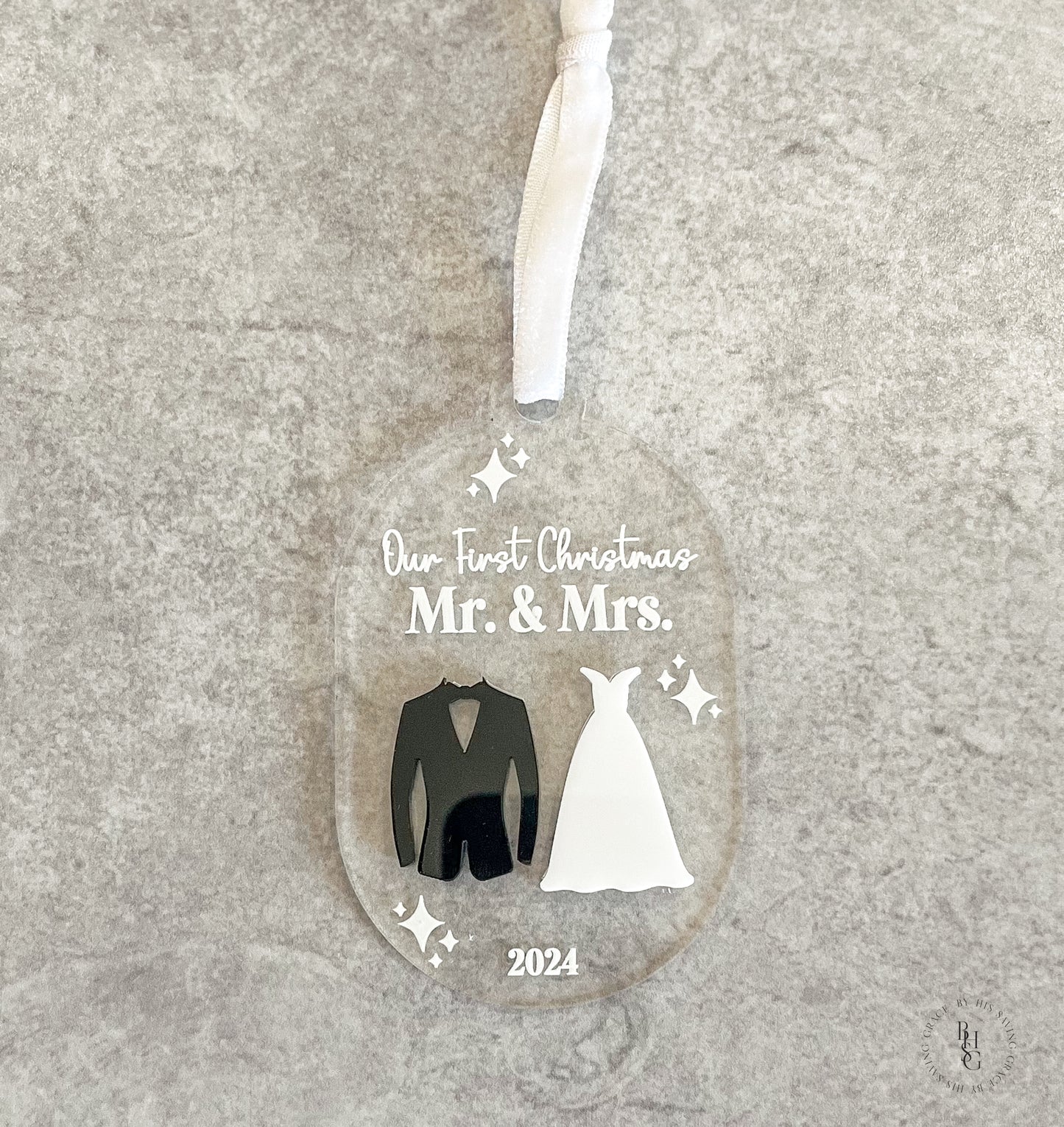 Our First Christmas Mr. & Mrs. 2024 Acrylic Ornament