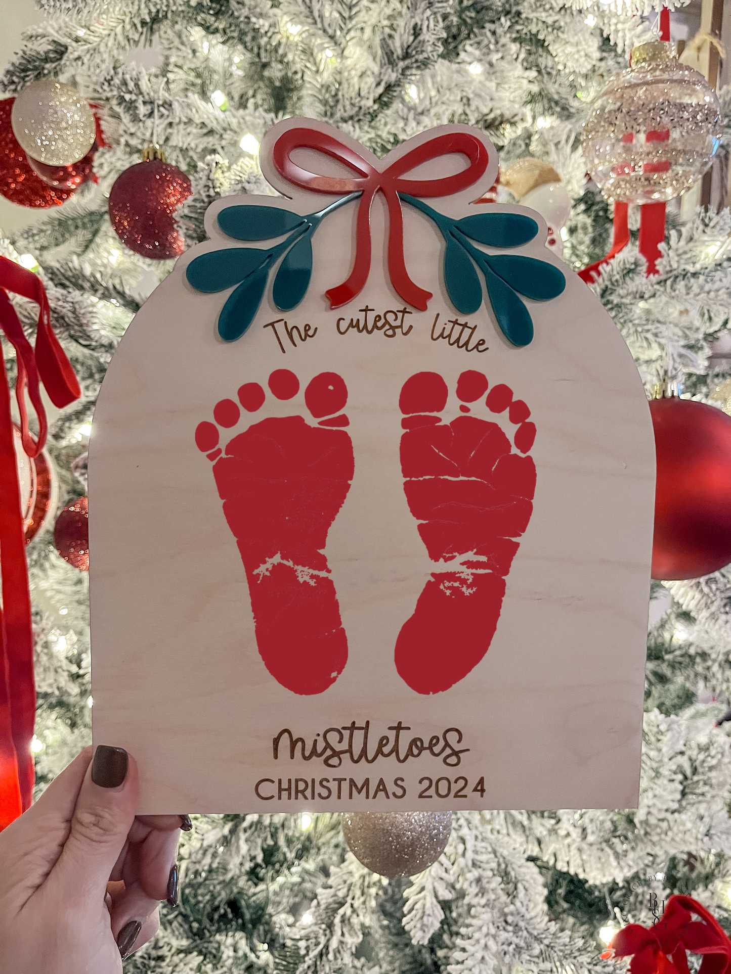 The Cutest Littles Mistletoes Footprint Sign