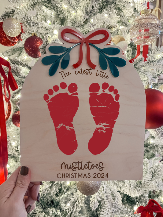 The Cutest Littles Mistletoes Footprint Sign