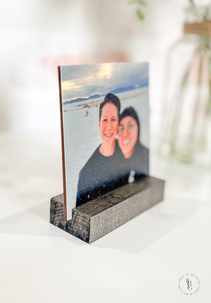 Custom UV-Printed Wooden Photo Plaque with Stand