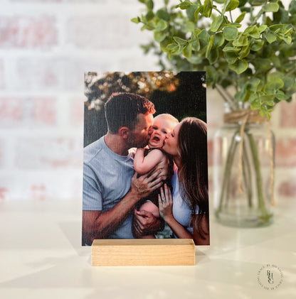 Custom UV-Printed Wooden Photo Plaque with Stand