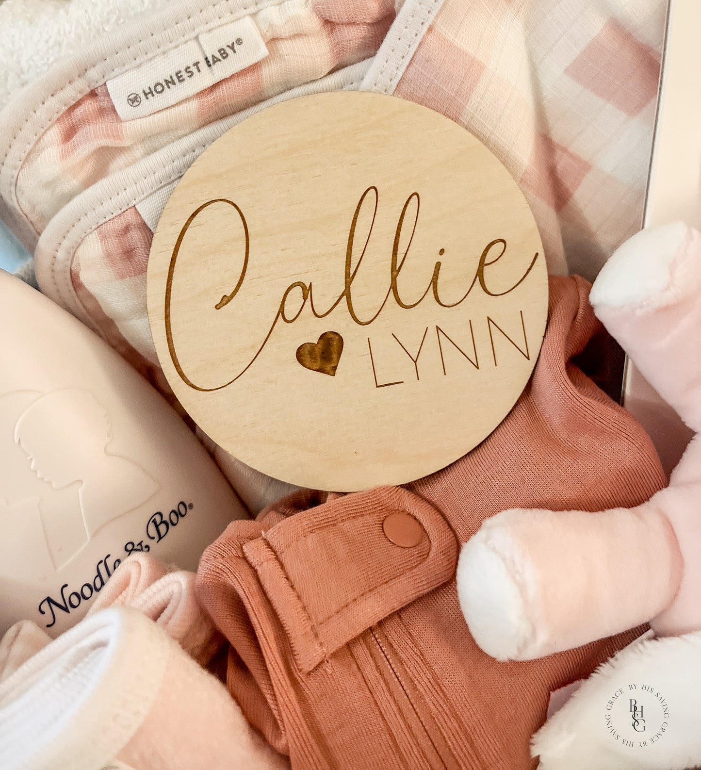 Wooden Baby Name Announcement Sign