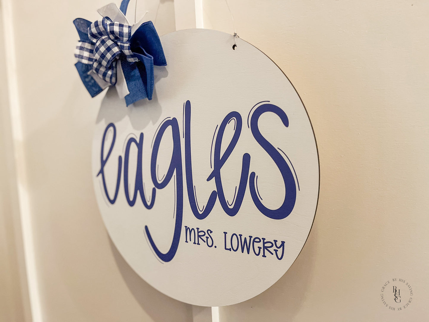 Personalized Eagles Door Hanger