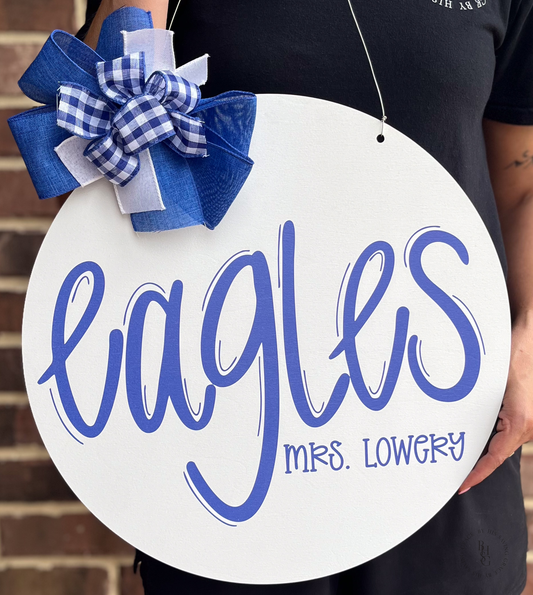 Personalized Eagles Door Hanger