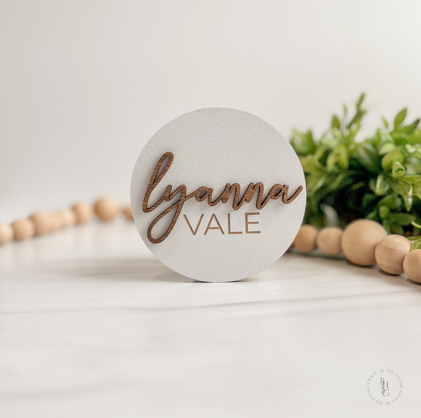 Matching 3D Monthly Milestone Baby Name Announcement Sign