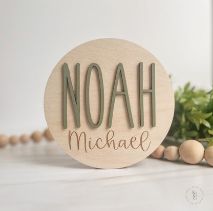 Wooden Baby Name Announcement Sign