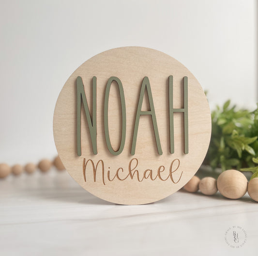 Wooden Baby Name Announcement Sign