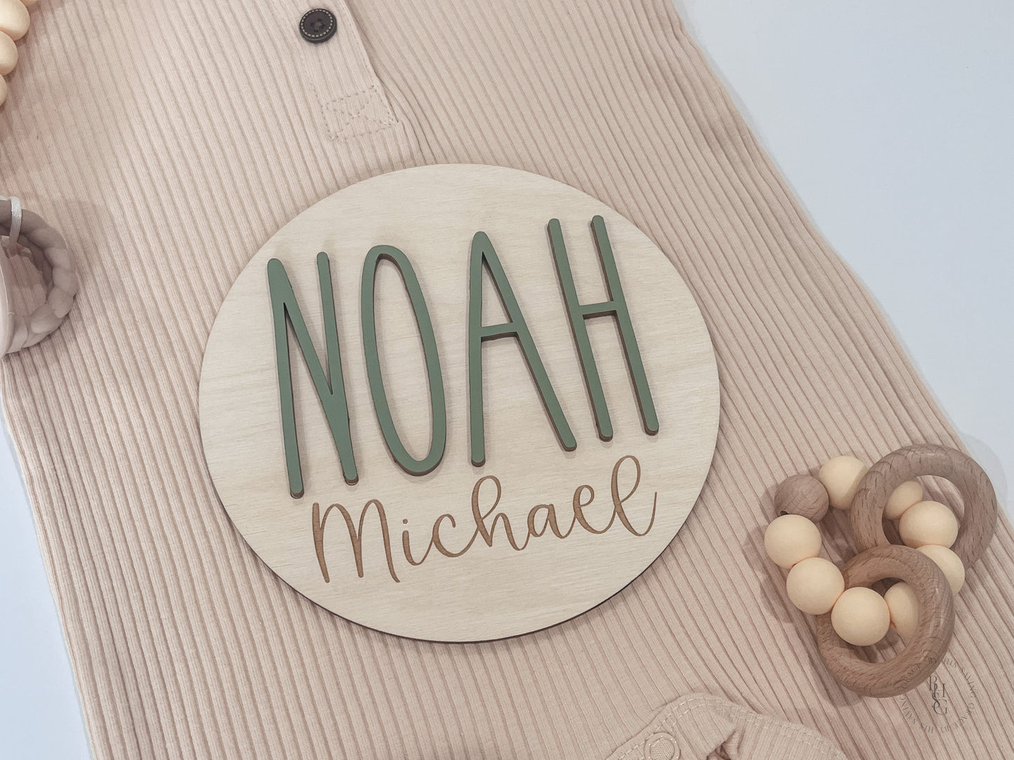 Wooden Baby Name Announcement Sign