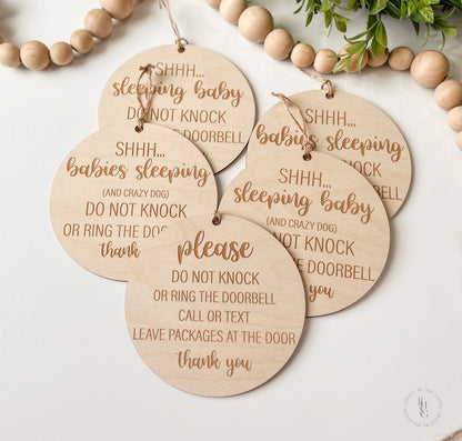 Wooden Do Not Disturb Sign For Doorbell