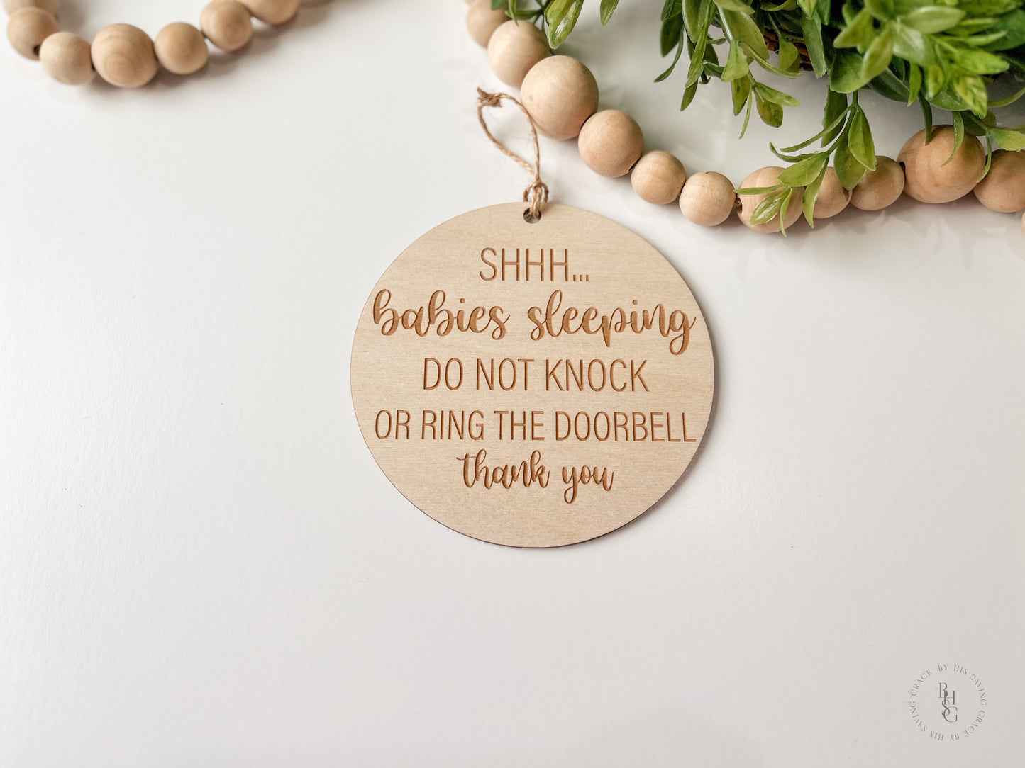 Wooden Do Not Disturb Sign For Doorbell