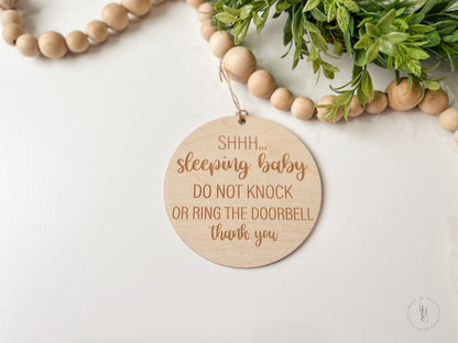 Wooden Do Not Disturb Sign For Doorbell