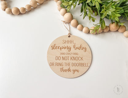 Wooden Do Not Disturb Sign For Doorbell