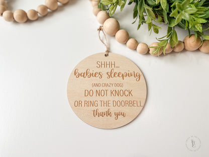 Wooden Do Not Disturb Sign For Doorbell