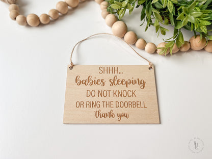 Wooden Do Not Disturb Sign For Doorbell