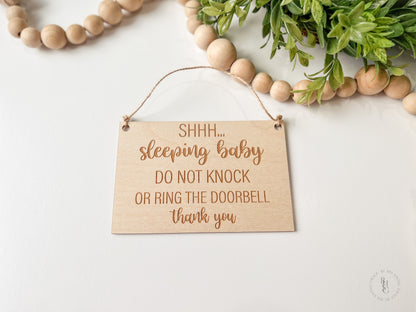 Wooden Do Not Disturb Sign For Doorbell