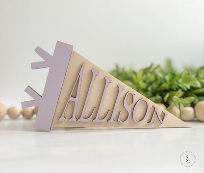 Wooden Pennant Name Flag