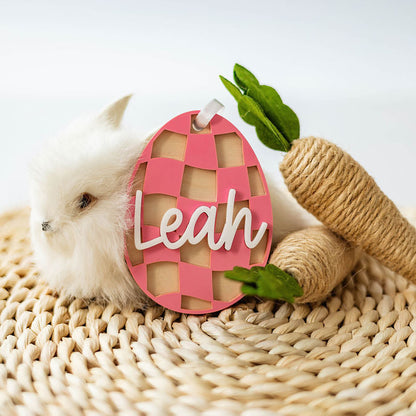 Checkered Easter Egg Tag