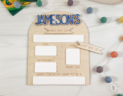 Personalized Interchangeable First and Last Day School Sign