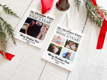 Personalized Newspaper Christmas Ornament