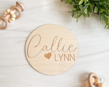 Wooden Baby Name Announcement Sign