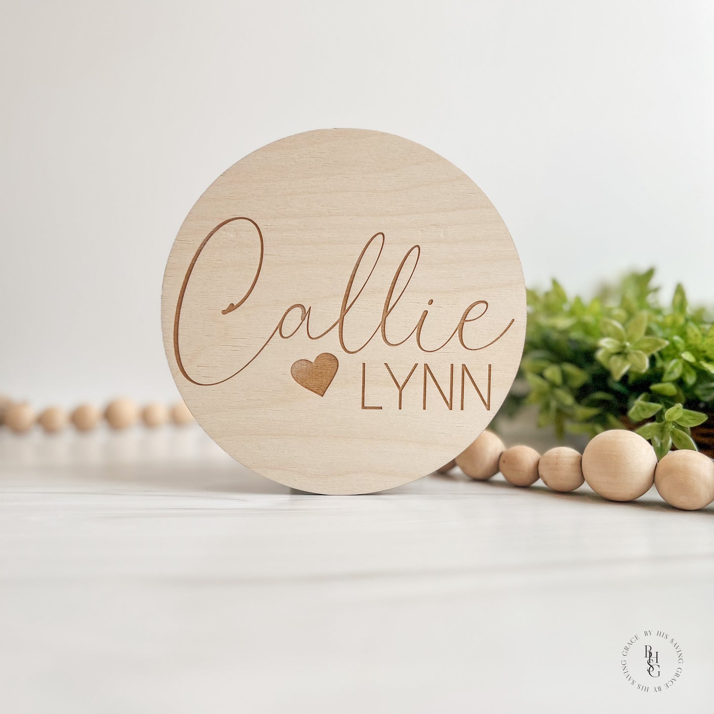 Wooden Baby Name Announcement Sign