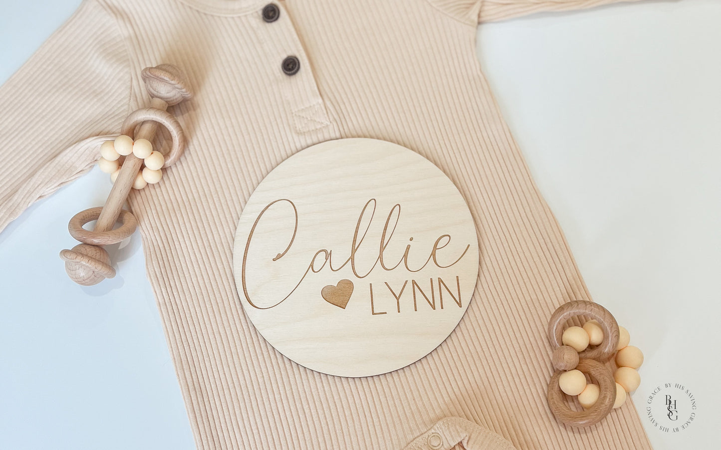 Wooden Baby Name Announcement Sign