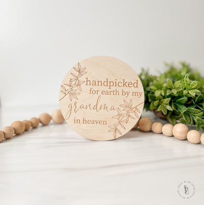 Wooden Handpicked For Earth By My "Your Name" In Heaven