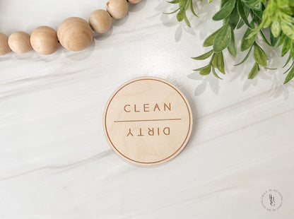 Wooden Clean | Dirty Dishwasher Magnet