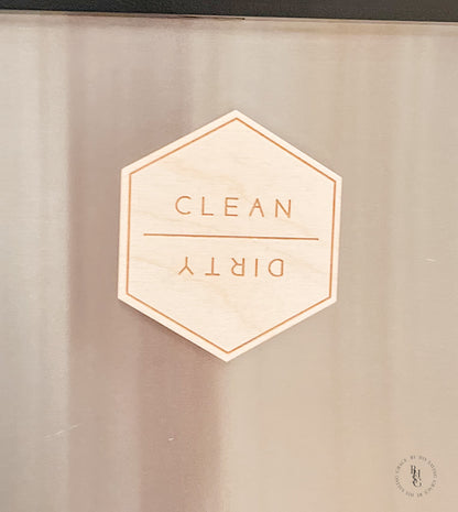 Wooden Clean | Dirty Dishwasher Magnet