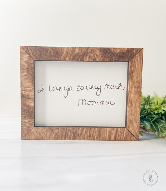 Your Handwriting Engraved Sign