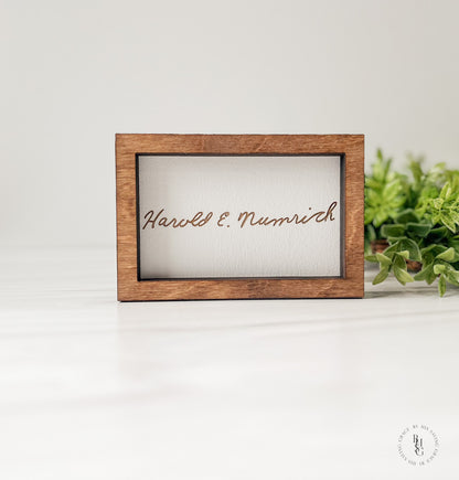 Your Handwriting Engraved Sign