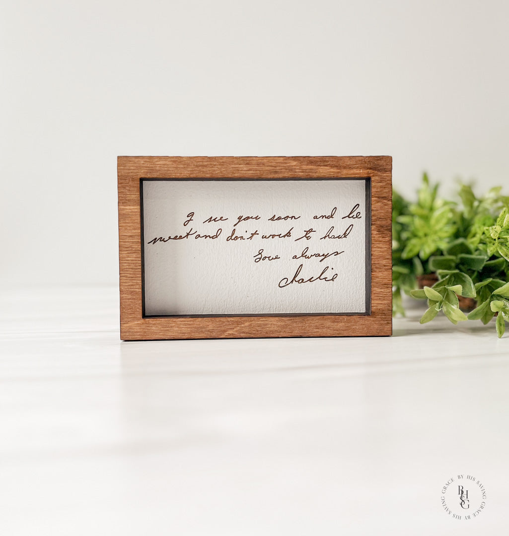 Your Handwriting Engraved Sign